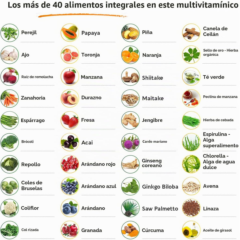 Multivitamínico de alimentos enteros para hombres, múltiples vitami...