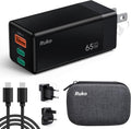 Ruko Kit de cargador de viaje USB C de 65 W, cargador rápido GaN de...