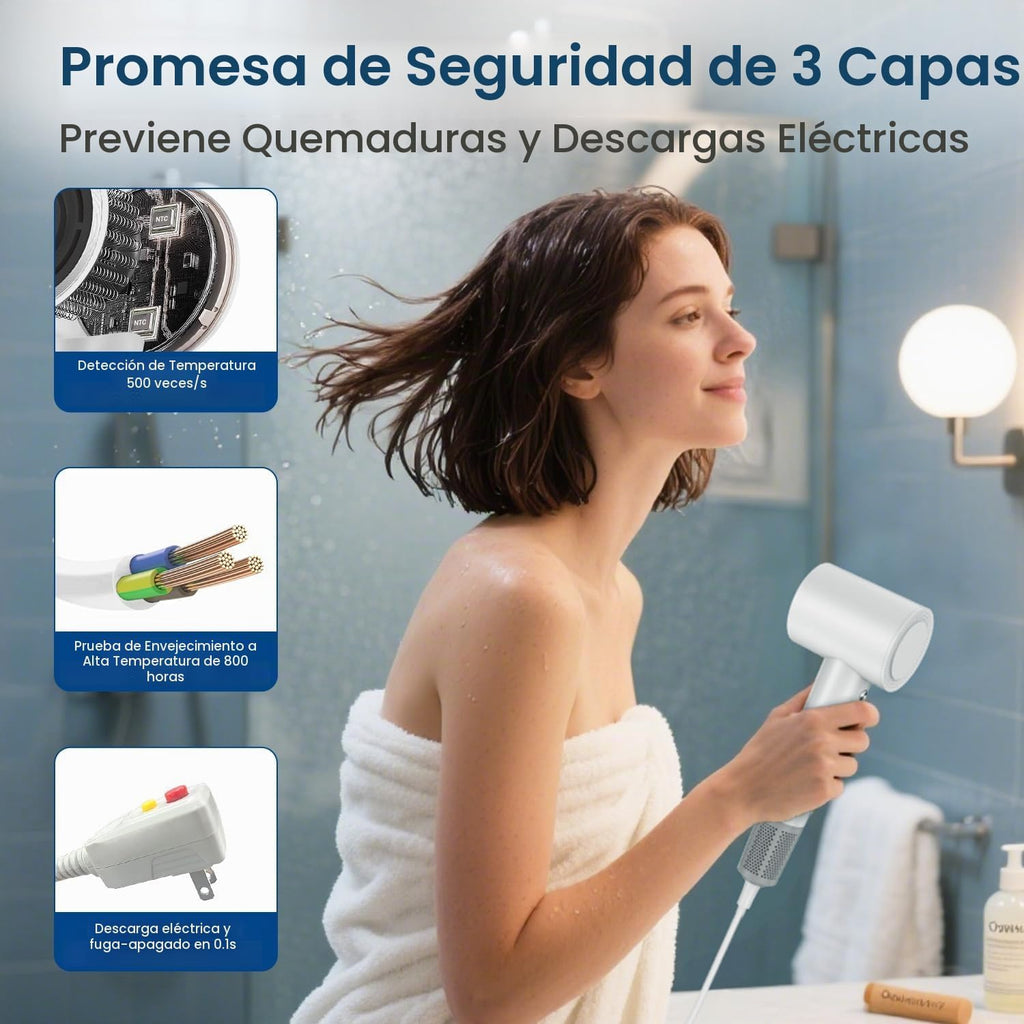 Secador de pelo con difusor, 180,000 RPM de alta velocidad con difu...
