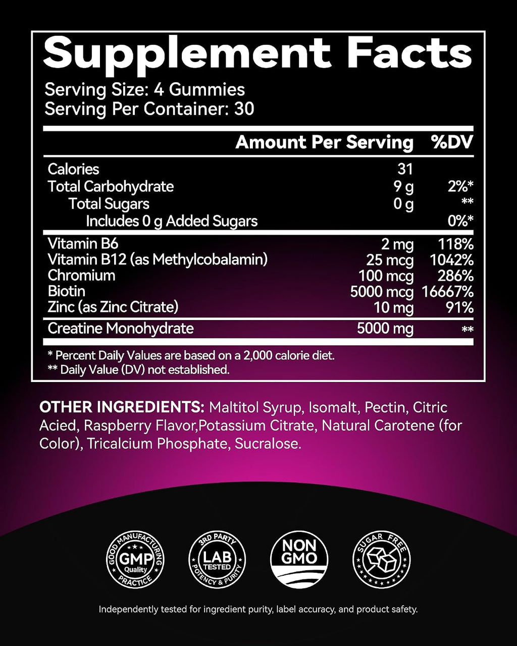 Inner Brightness Gomitas de monohidrato de creatina para hombres y...