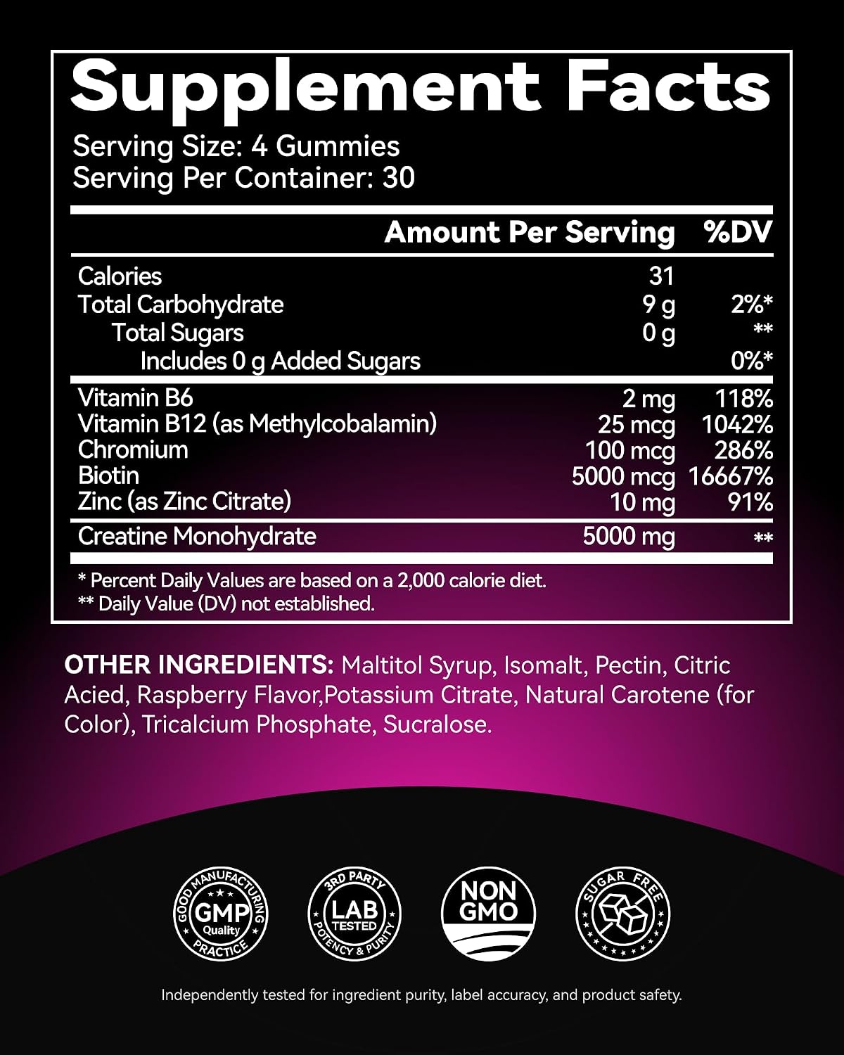 Inner Brightness Gomitas de monohidrato de creatina para hombres y...