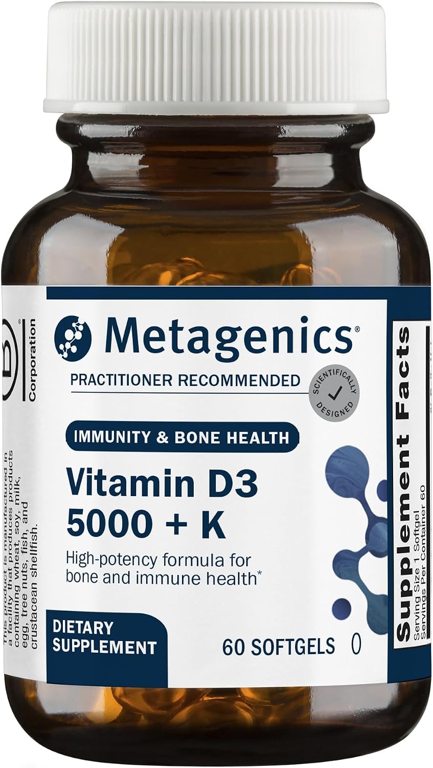 Metagenics Vitamina D3 + K - para la salud de las arterias, apoyo i...