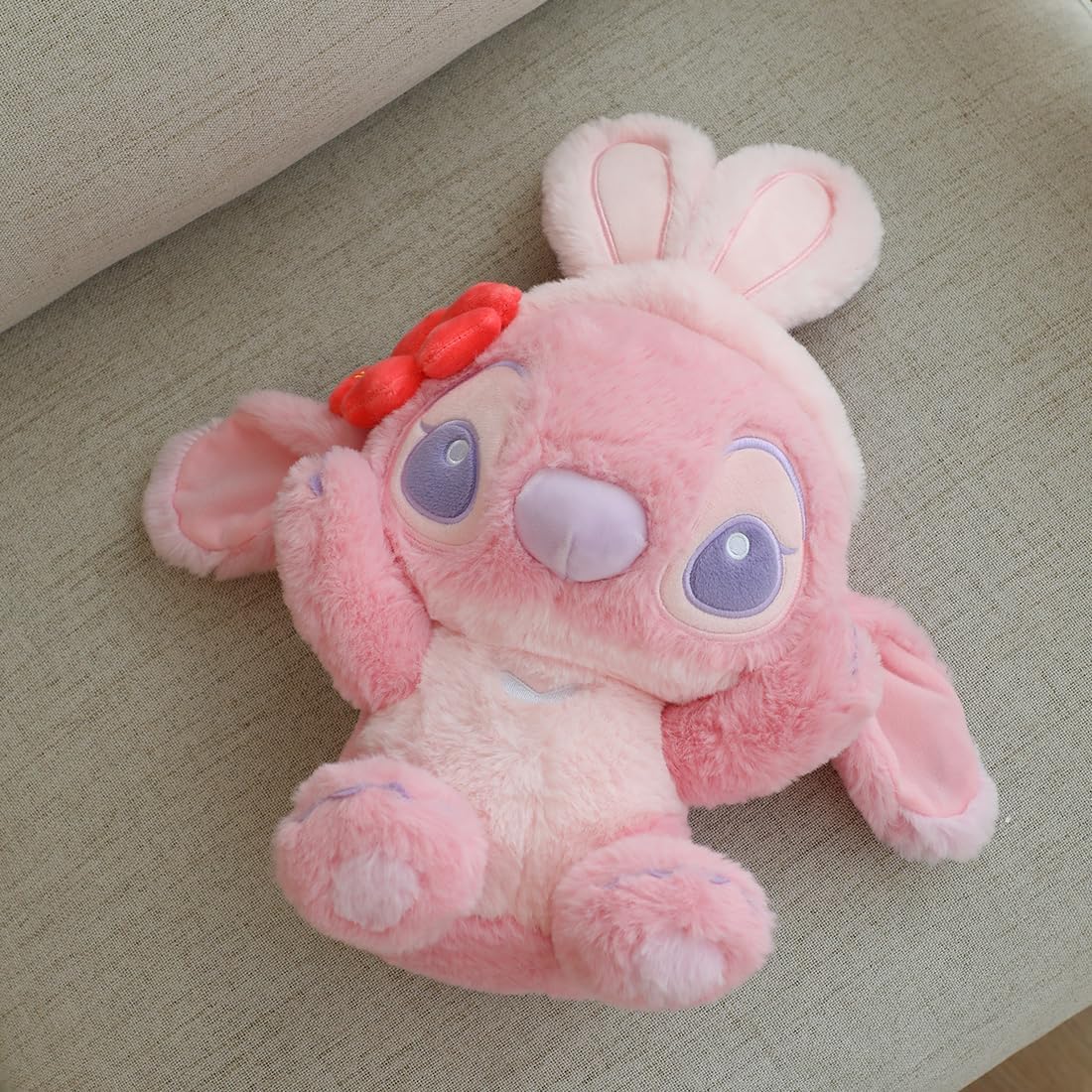 MINISO Disney Angel Stitch Peluche, Animal de Peluche Rosa de 10" p...