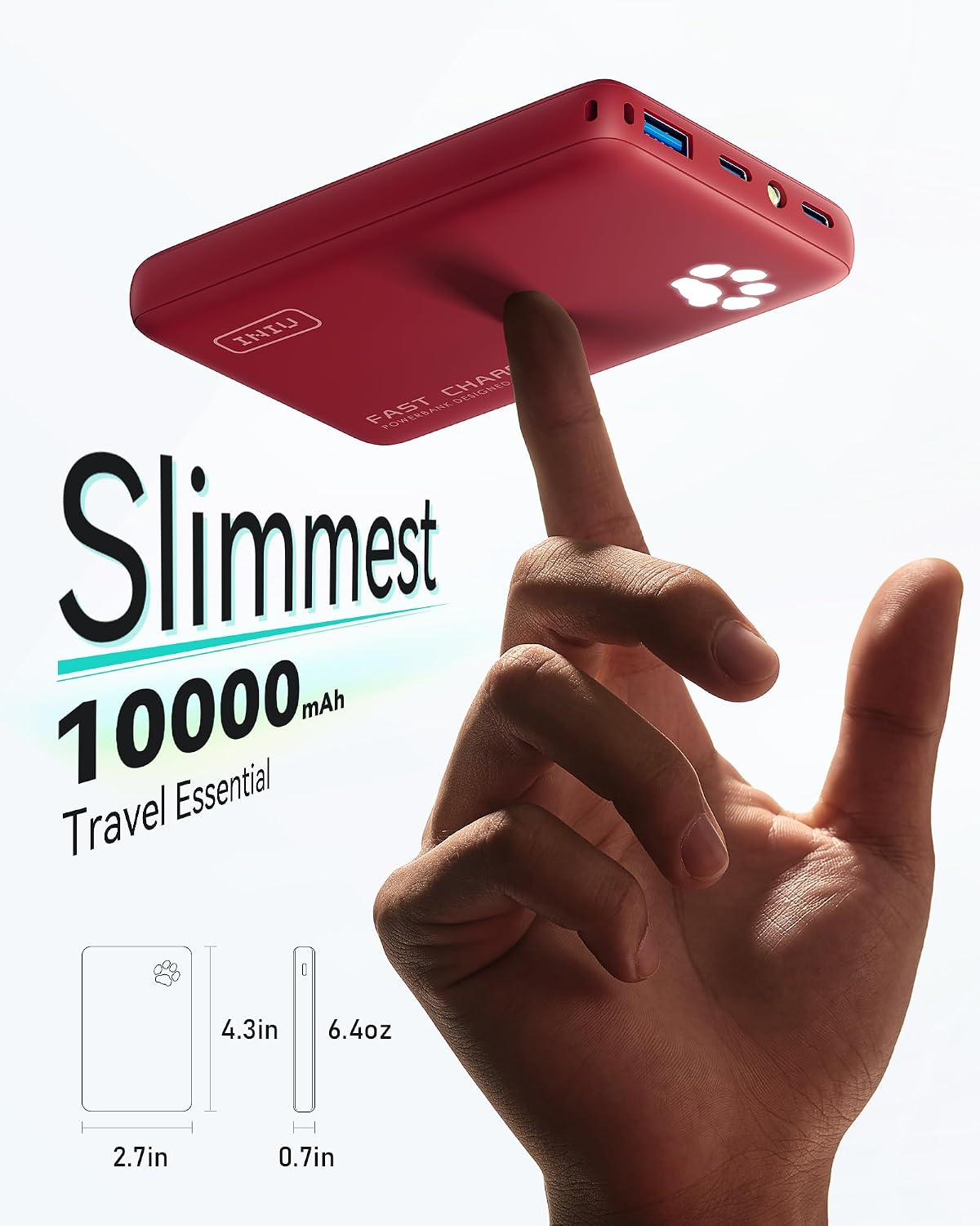 INIU 10000mAh 45W cargador portátil de carga rápida, banco de energ...