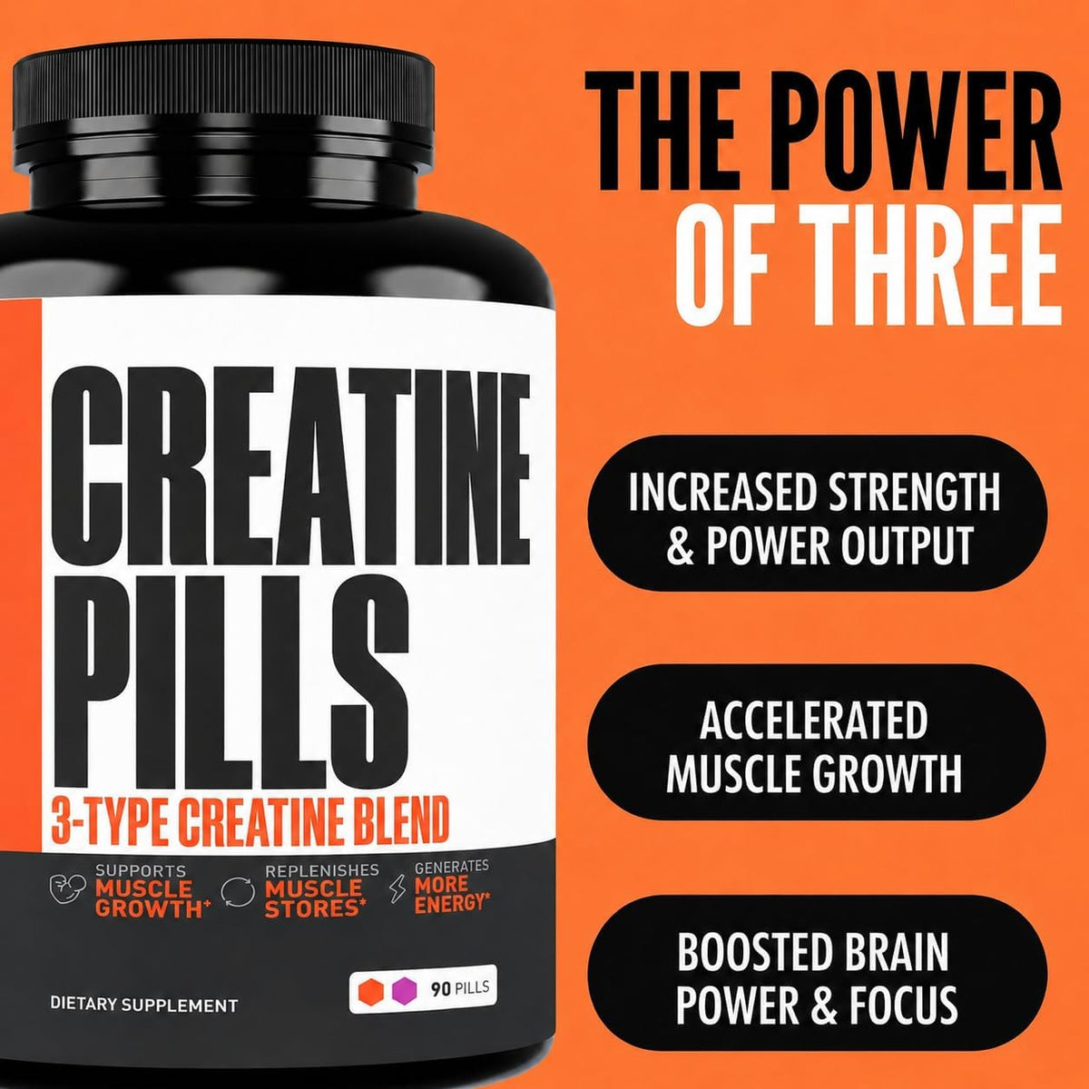 Crazy Muscle, Pastillas de Creatina, 5g 3X Monohidrato de Creatina...