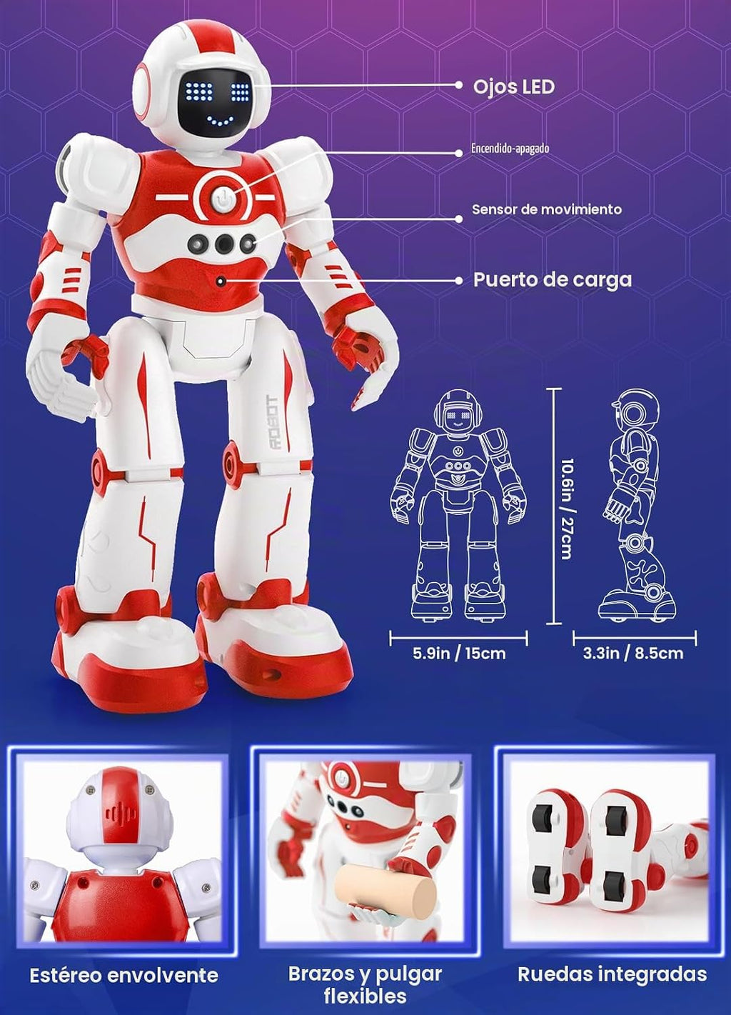 EduCuties Juguetes robot para niños, control remoto programable, ju...