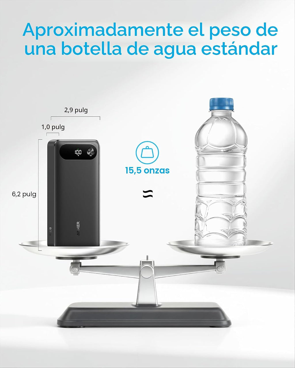 Anker Power Bank, 20.000 mAh Travel Essential, cable USB-C integrad...