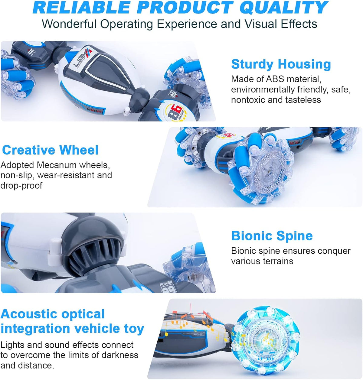 Fosgoit Gesture Sensing RC Stunt Car, juguetes para niños y niñas d...
