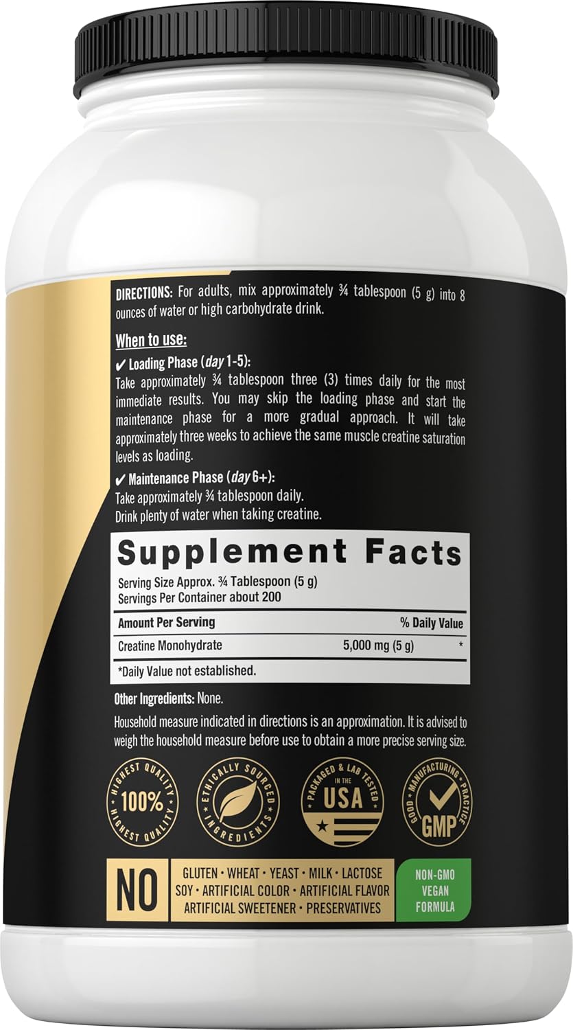 Carlyle Creatina Monohidrato Polvo 5000mg | 200 porciones | Sin sab...