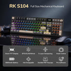 RK ROYAL KLUDGE Teclado mecánico inalámbrico S104 con pantalla y pe...