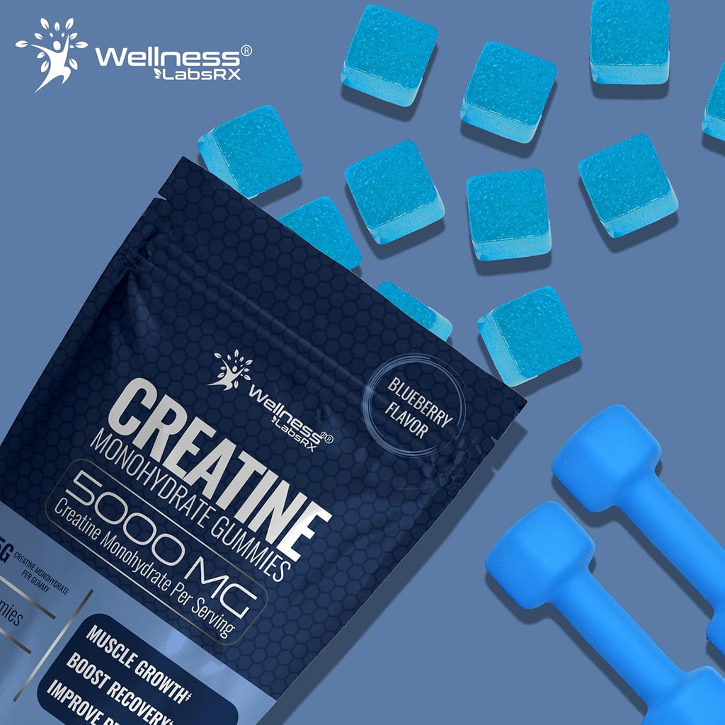 WELLNESS LABSRX Gomitas de creatina para mujeres y hombres, gomitas...
