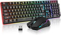 RedThunder K10 Combo inalámbrico de teclado y mouse para juegos, re...