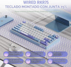 RK ROYAL KLUDGE Teclado Mecánico R75 Cableado con Perilla de Volume...