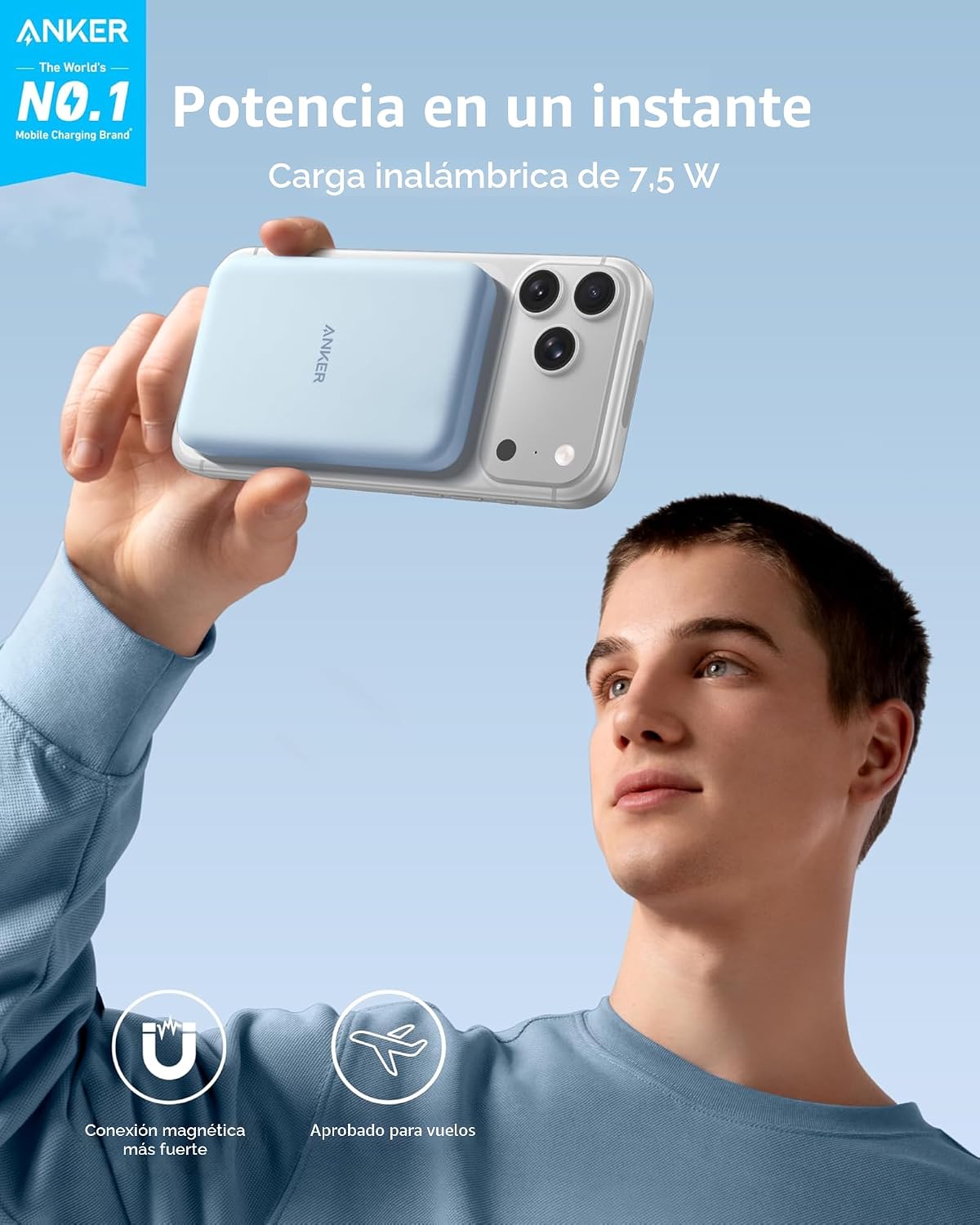 Anker 621 MagGo Power Bank, cargador portátil magnético de 5000 mAh...