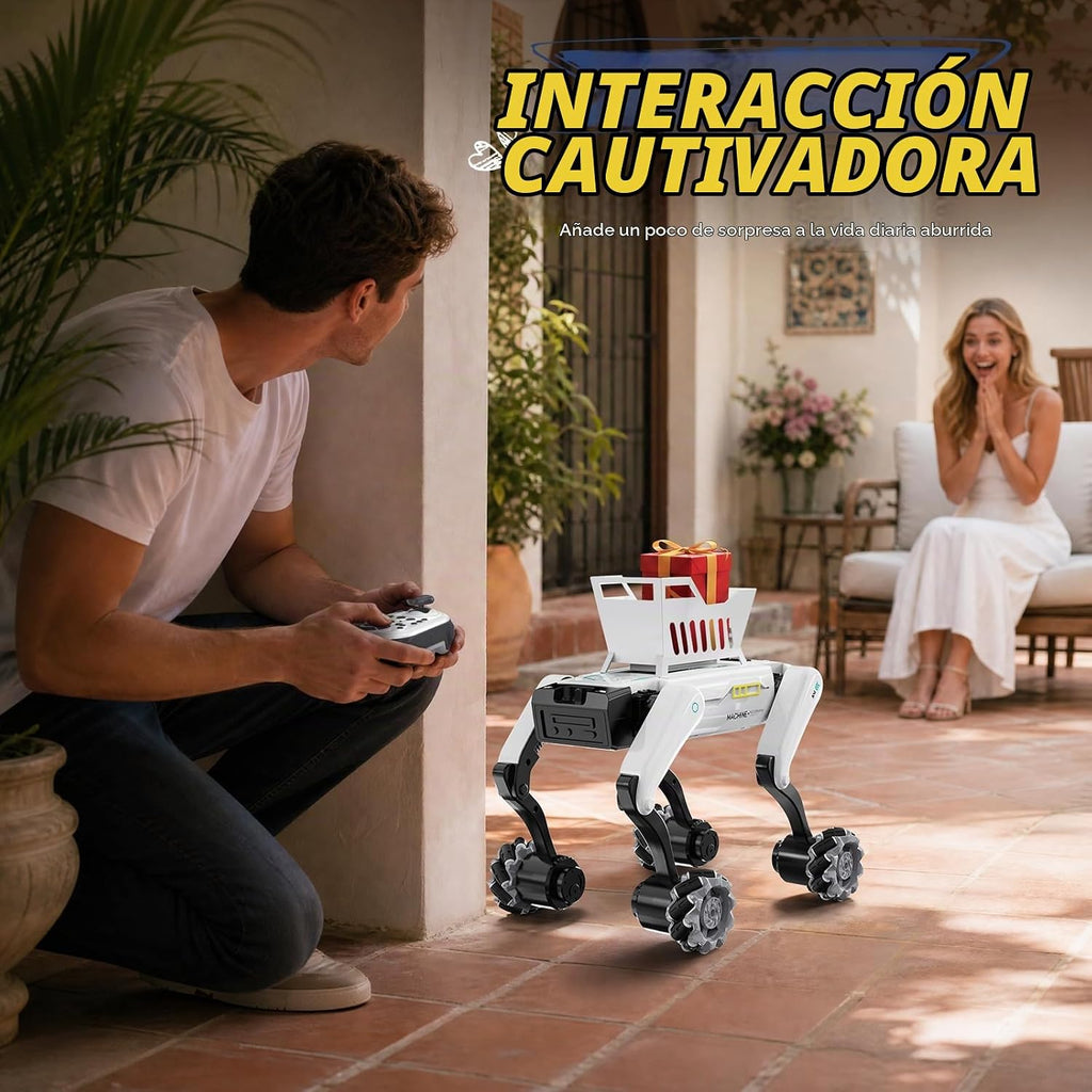 Perro robot inteligente con canasta, más de 30 acciones programable...