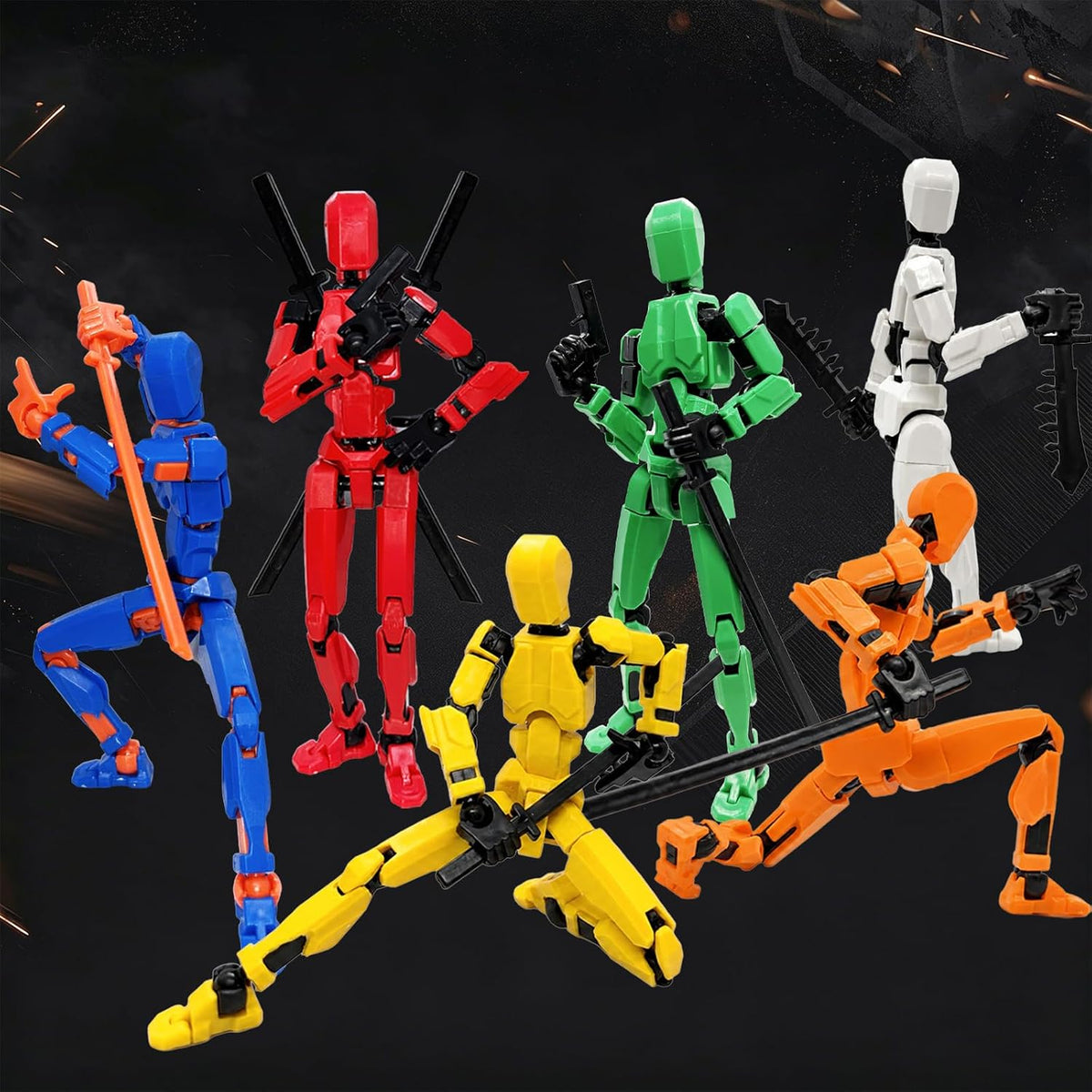Aminexus Juego de figuras de acción T13, paquete de 7, figuras móvi...