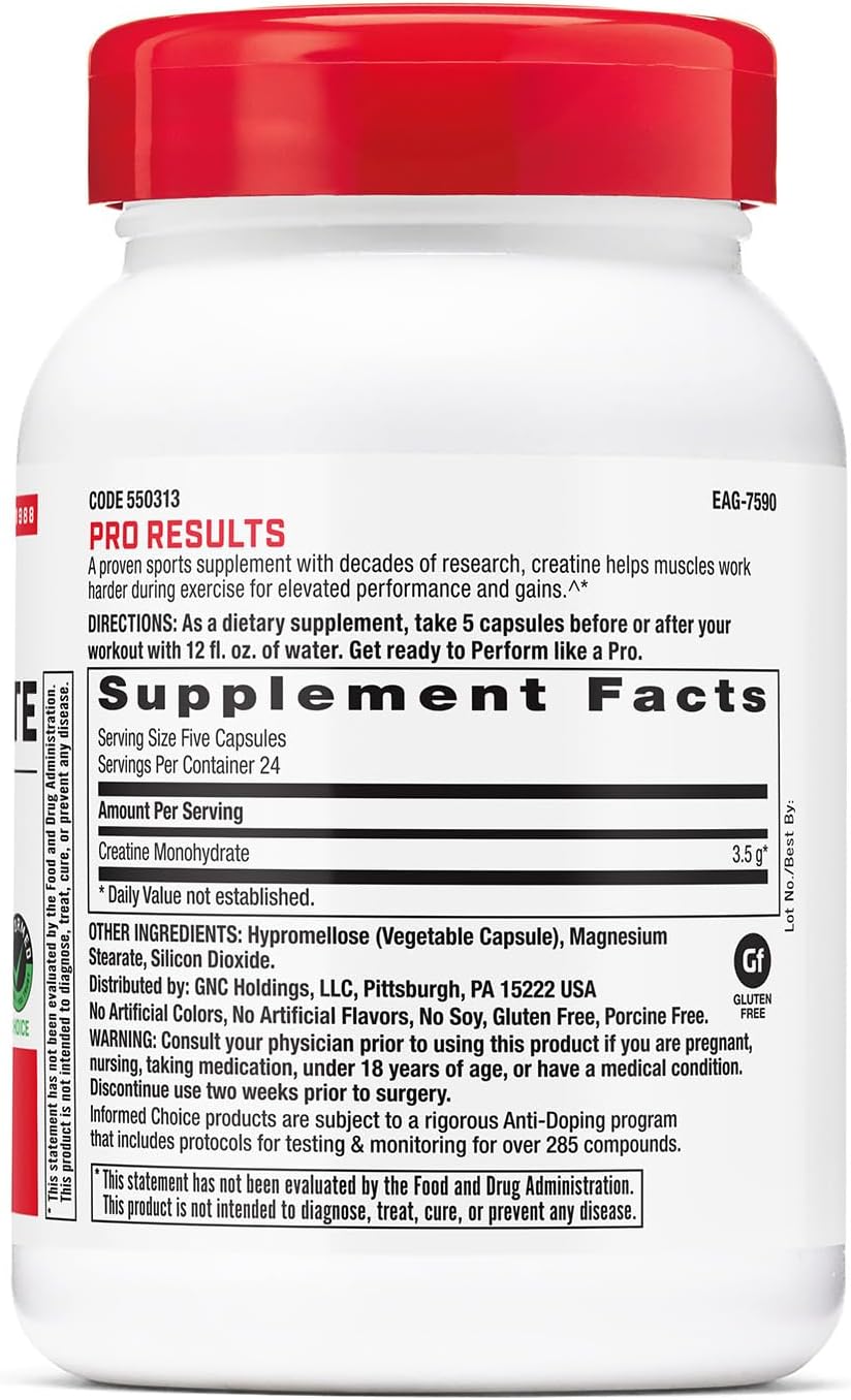 GNC Pro Performance Monohidrato de creatina, mejora la construcción...