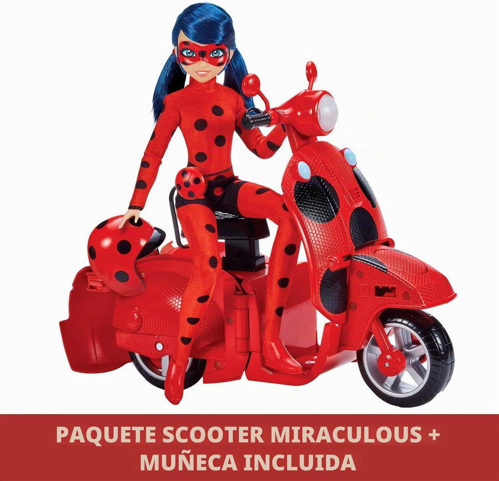 BANDAI Miraculous Ladybug Switch N Go Scooter y Fashion Doll Playse...