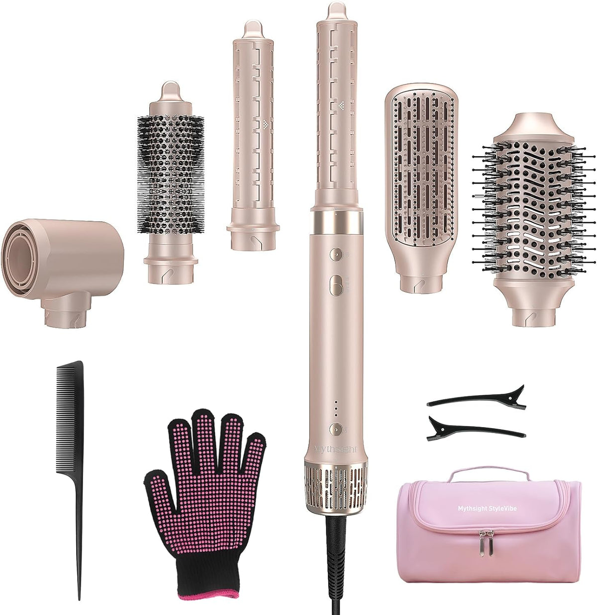Mythsight StyleVibe 6 en 1 Air Styler con secador de pelo y rizos a...