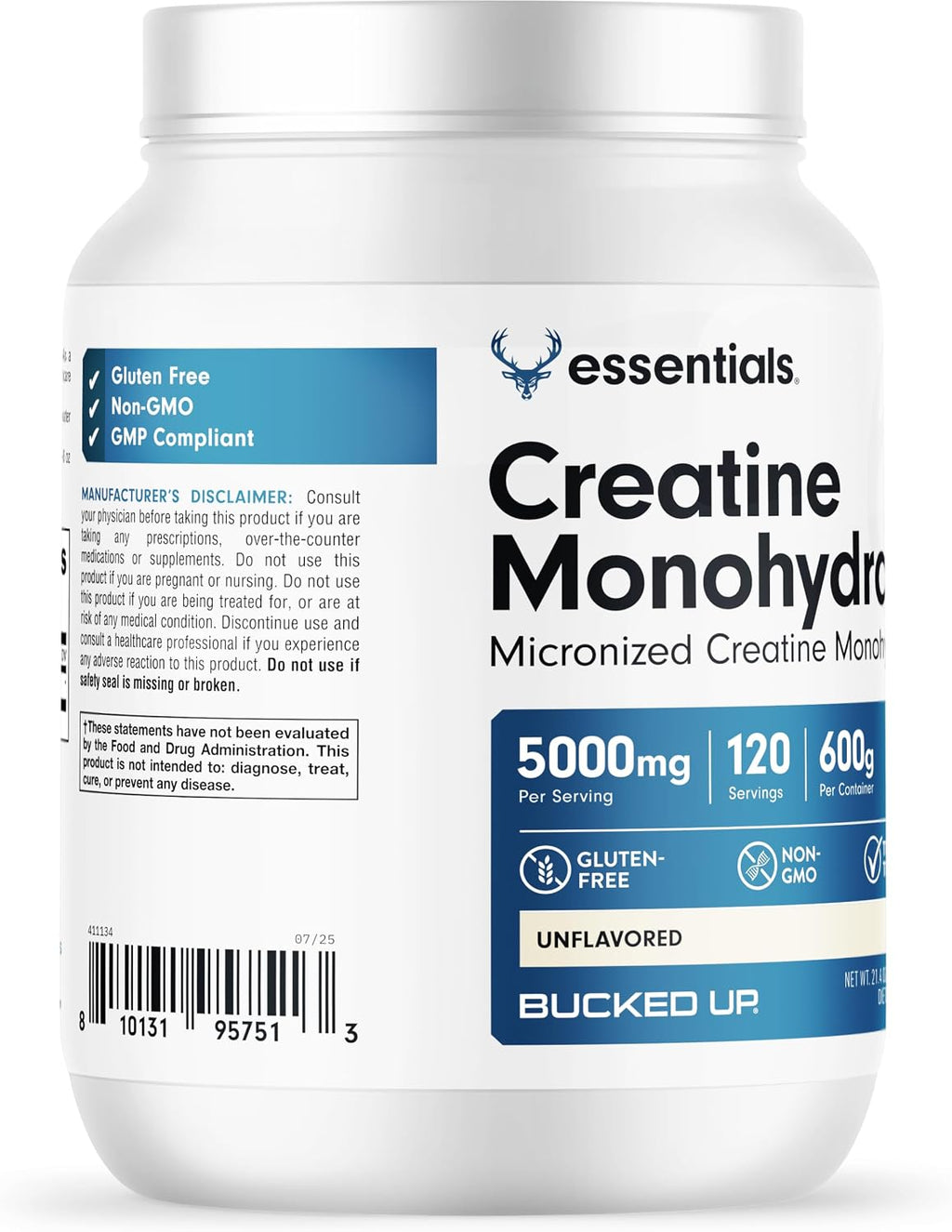 Bucked Up - Monohidrato de creatina micronizada pura para mujeres y...
