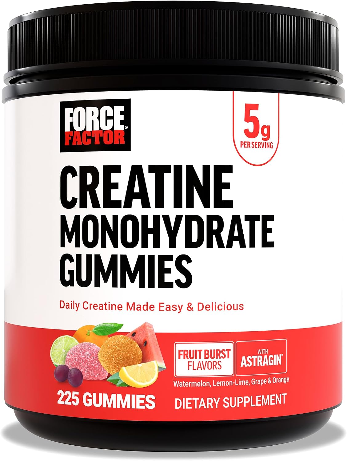 Force Factor Gomitas de monohidrato de creatina, certificado NSF |...