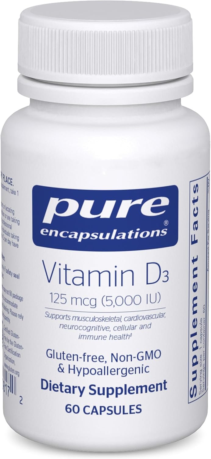 Cápsulas puras - Vitamina D3 5.000, 5000 UI, 1 | Suplemento para ap...