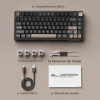 RK ROYAL KLUDGE R75 Teclado mecánico con cable con perilla de volum...