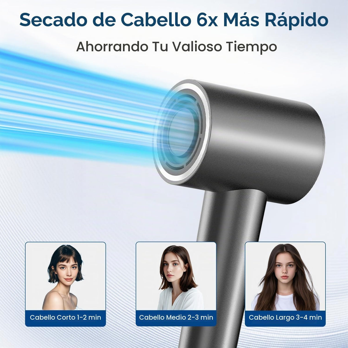 Secador de pelo con difusor, 180,000 RPM de alta velocidad con difu...