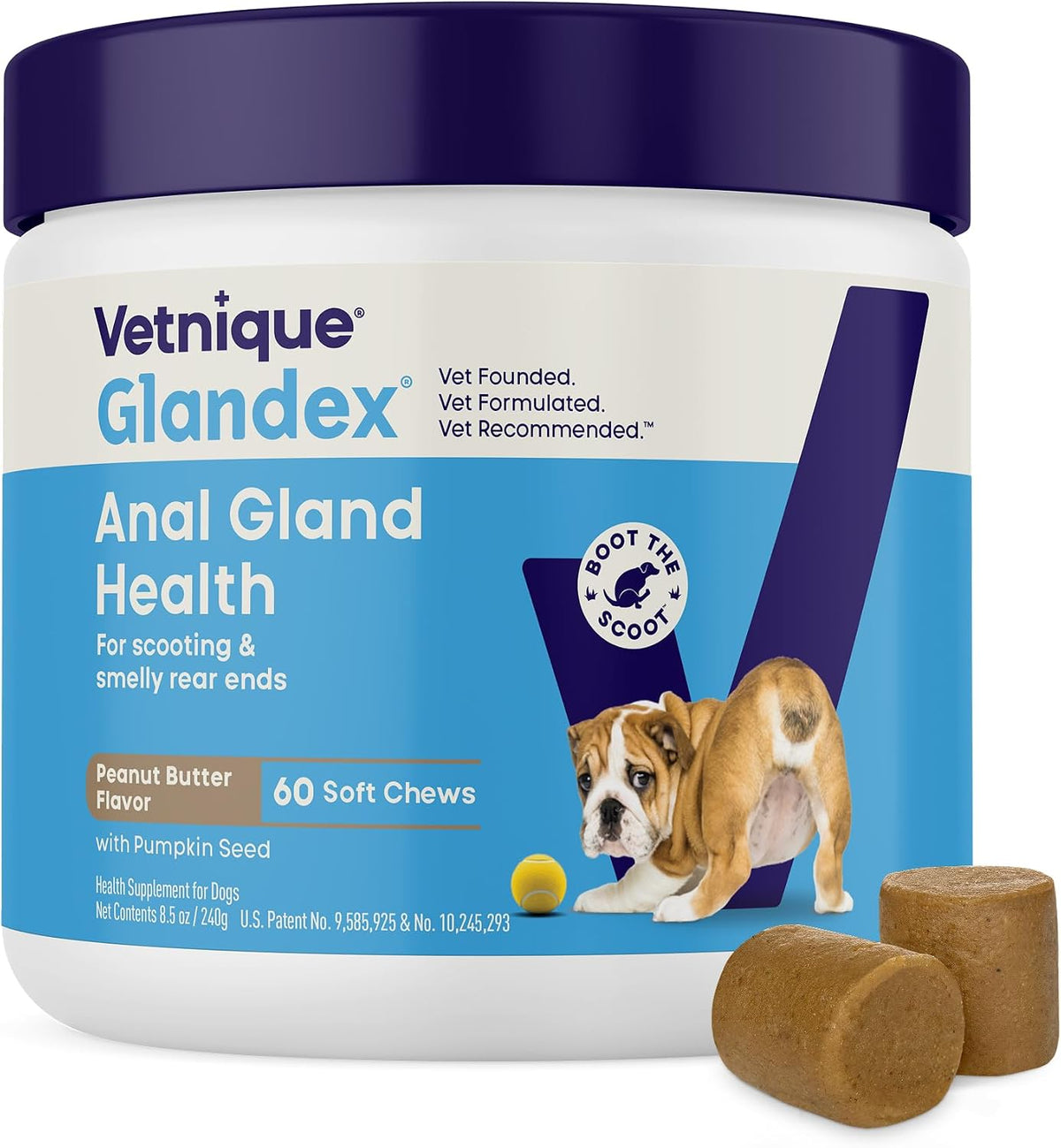 Vetnique Glandex - Masticables anales para perros, 60 unidades, cal...