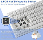 HUO JI E-Yooso Creamy Teclado mecánico con cable, retroiluminación...