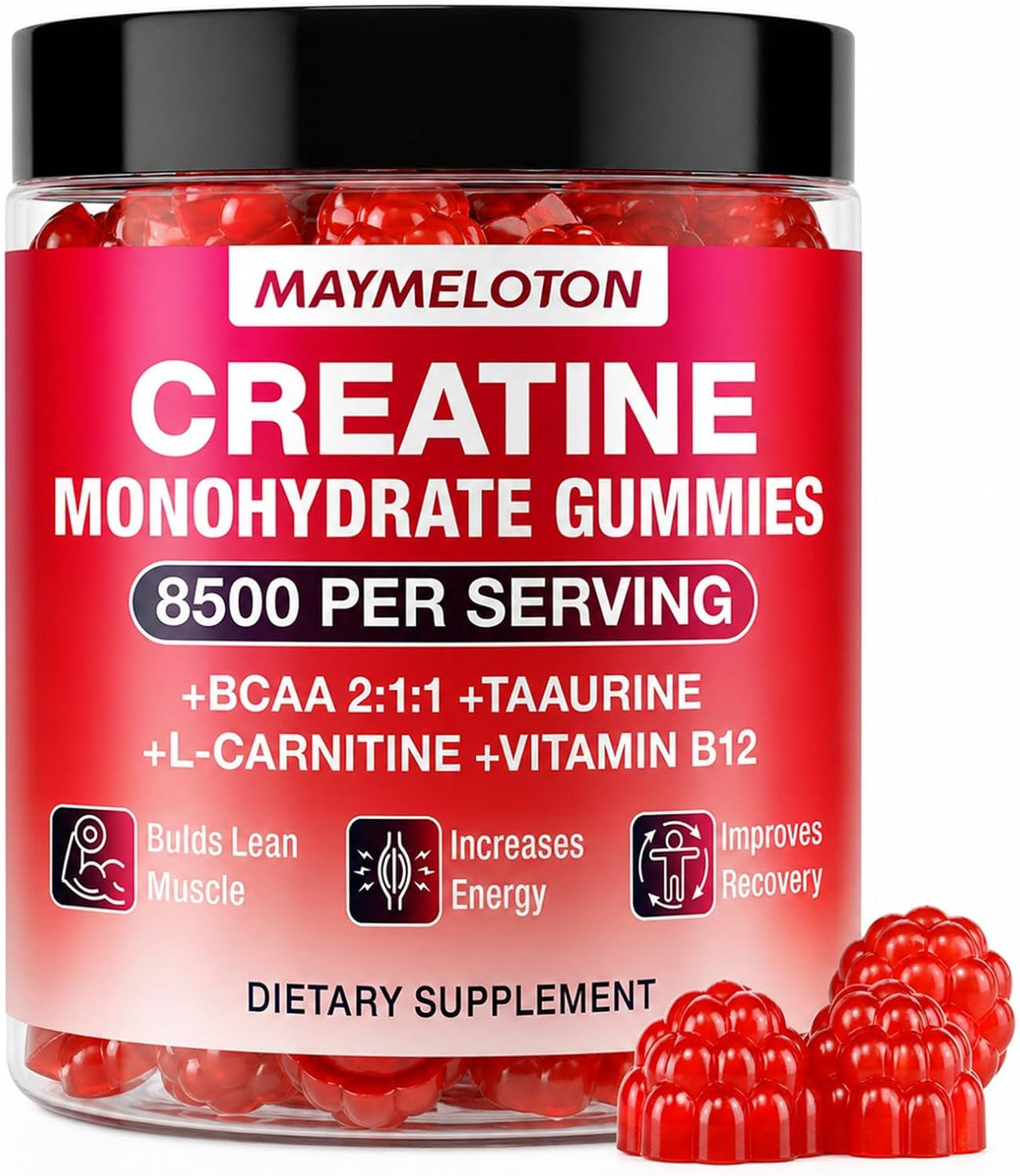 Gomitas de creatina para mujeres y hombres, 120 unidades de gomitas...
