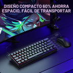 Aula WIN60 HE - Teclado mecánico 60% para juegos con cable, interru...