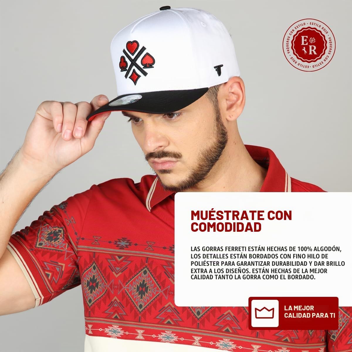 Ferreti Sombreros FT31 White 4 Cards Snapback Gorra de béisbol para...