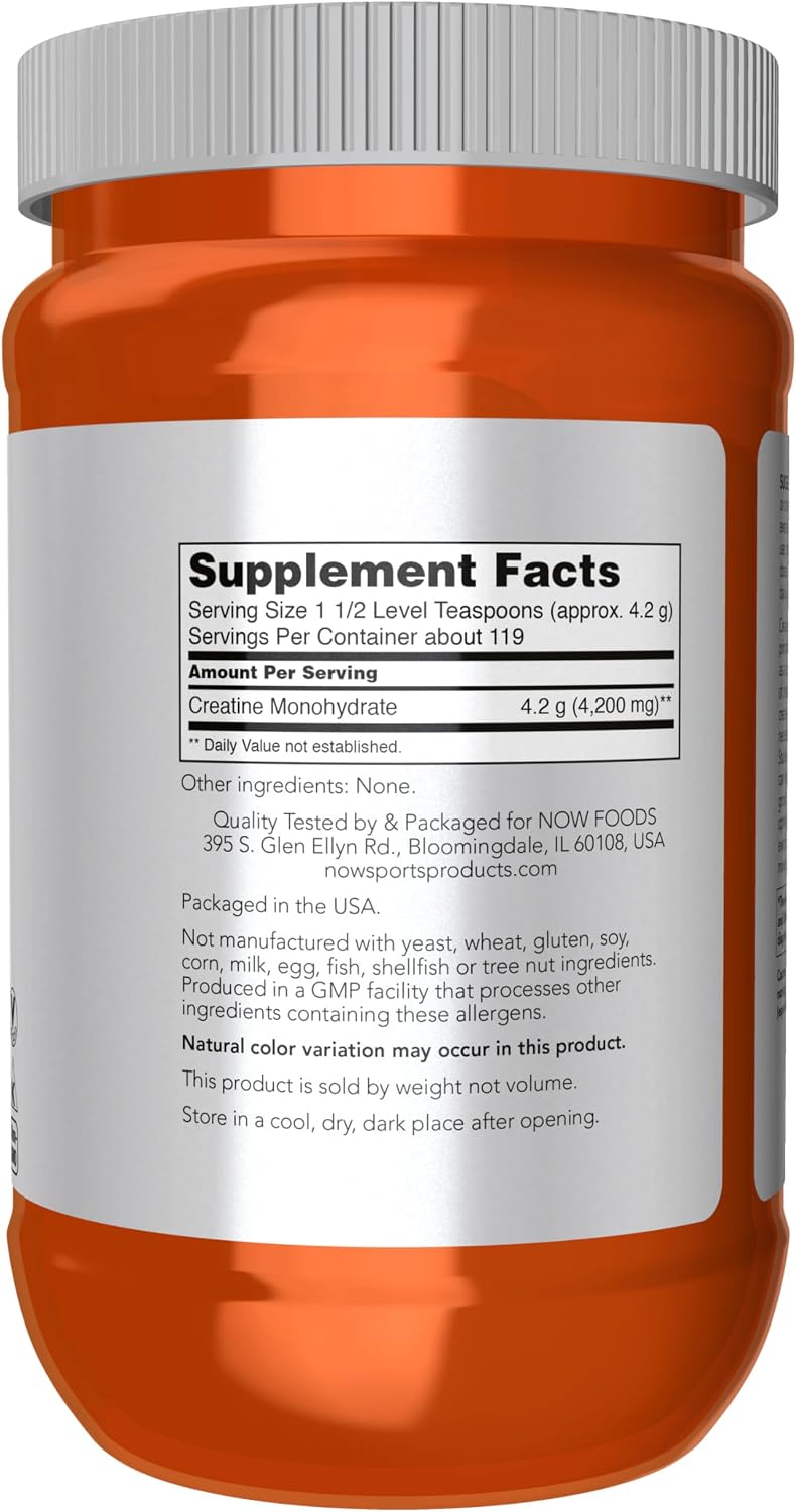 Now Foods Nutrición Deportiva, Polvo de Creatina Micronizada 500 g,...