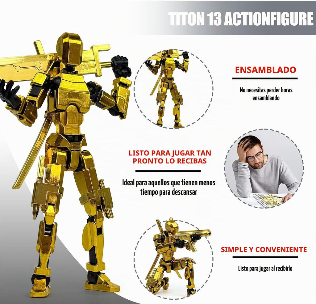 PkghoKids Figura de acción impresa en 3D, robot T13 con 13 partes m...
