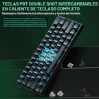 Aula WIN60 HE - Teclado mecánico 60% para juegos con cable, interru...