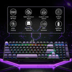 Teclado para juegos RGB inalámbrico Redragon K740 PRO, base y peril...