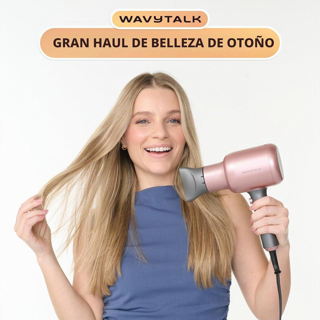 Secador de pelo iónico Wavytalk Blown Away con difusor para cabello...
