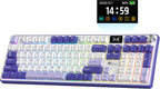 RK ROYAL KLUDGE Teclado mecánico inalámbrico S104 con pantalla y pe...