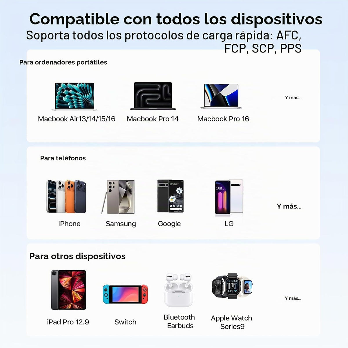 Cargador portátil NOBIS 20000mAh 90W Power Bank con cable desmontab...