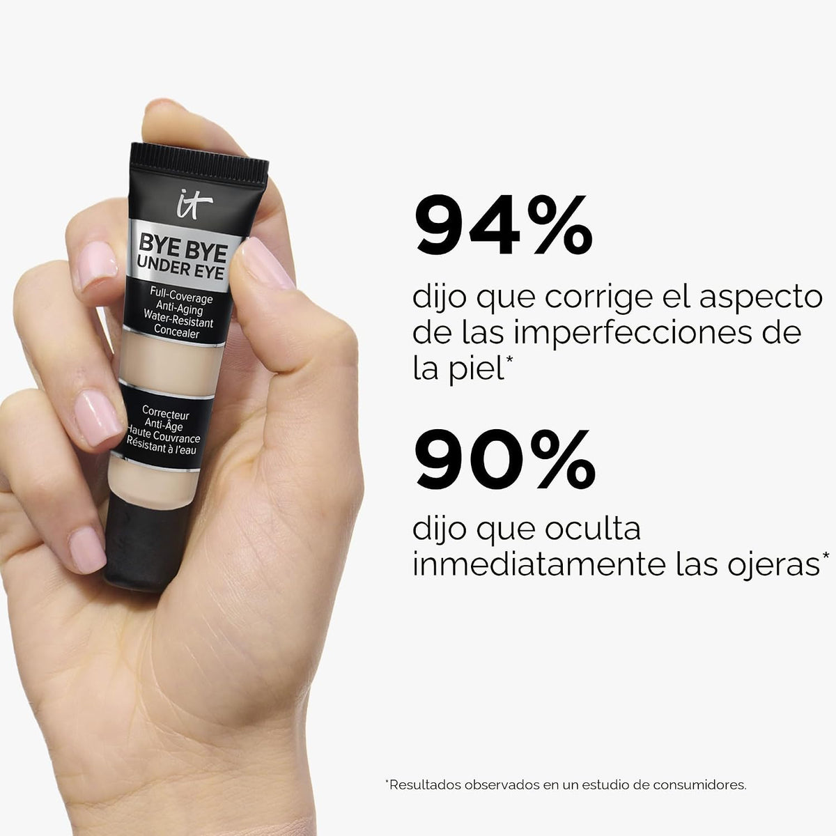 IT Cosmetics Bye Bye - Corrector para debajo de los ojos, resistent...