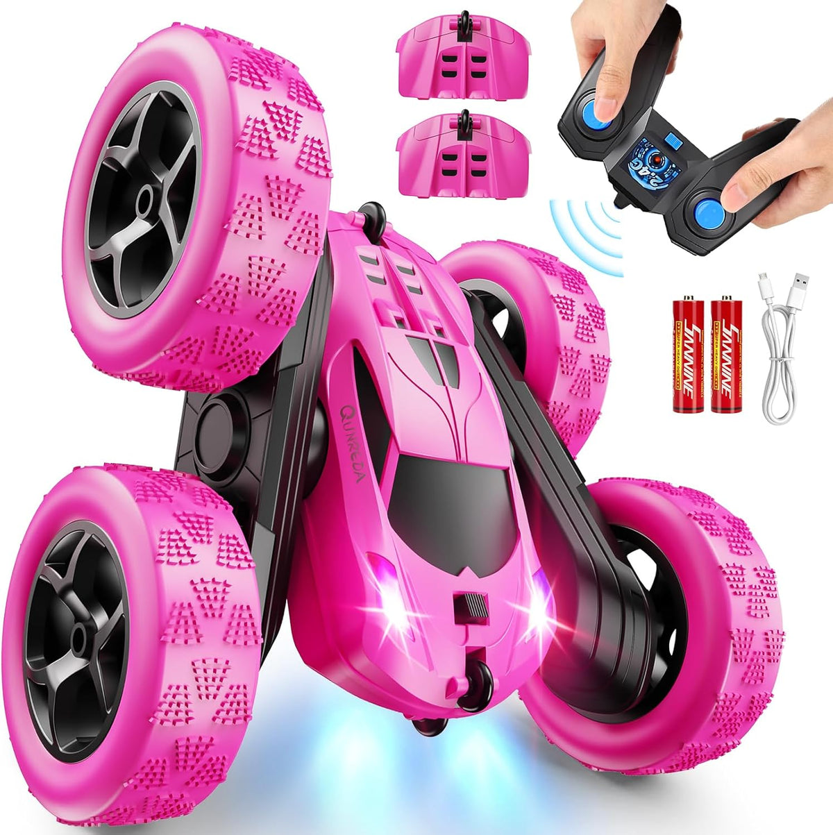 QUNREDA Carro de control remoto, juguetes de autos RC para niños de...