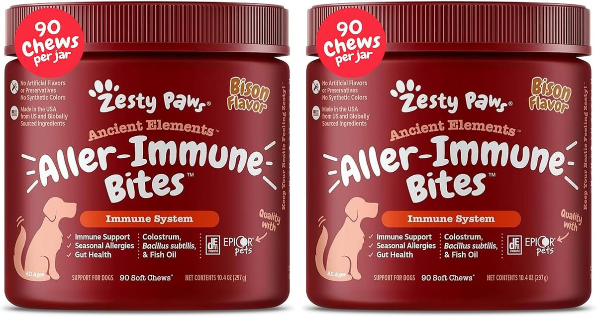 Zesty Paws Alivio de la alergia para perros, suplemento antipicazón...