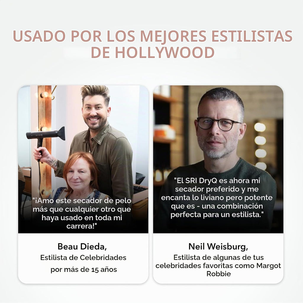 \u2060SRILabs DryQ Secador de cabello por infrarrojos: luz roja, co...