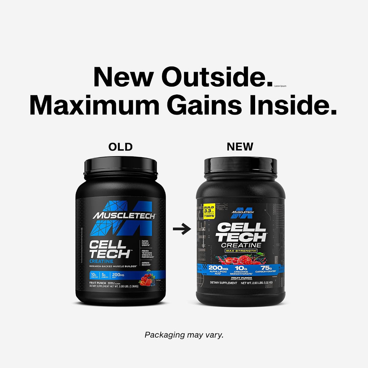 MuscleTech - Polvo de monohidrato de creatina Cell-Tech, 2.9 libras...