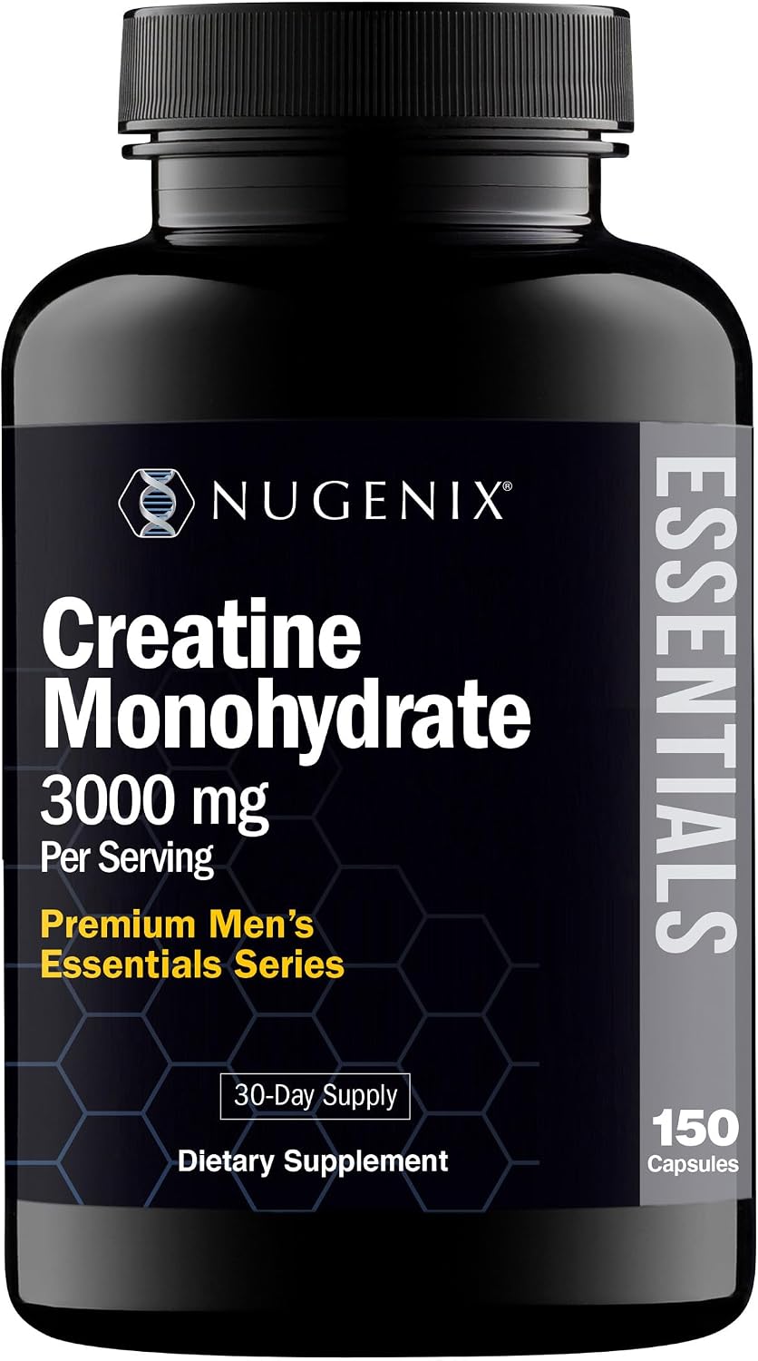 Nugenix Essentials - Cápsulas de monohidrato de creatina, 3000 mg,...