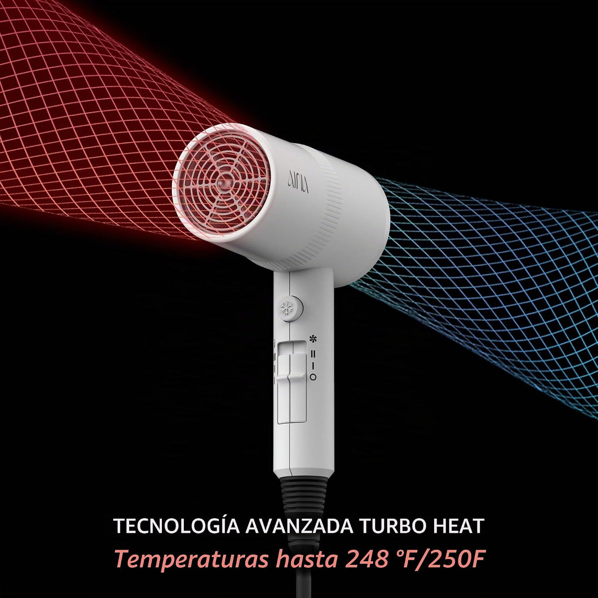 AINA Secador de pelo con difusor, peine secador completo 110V (blan...