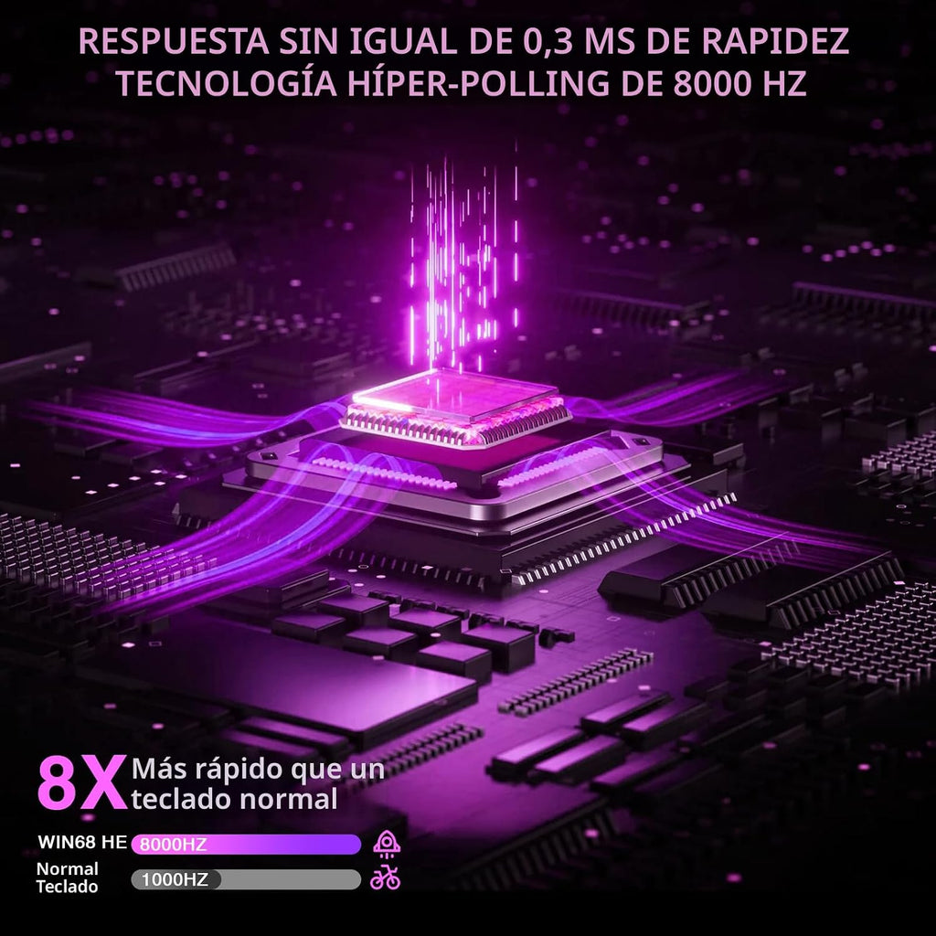 AULA WIN68 HE Teclado mecánico para juegos 60%, interruptor magnéti...