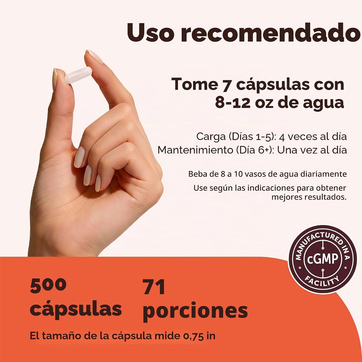 Monohidrato de creatina 5,000 mg, 500 cápsulas | Píldoras de creati...