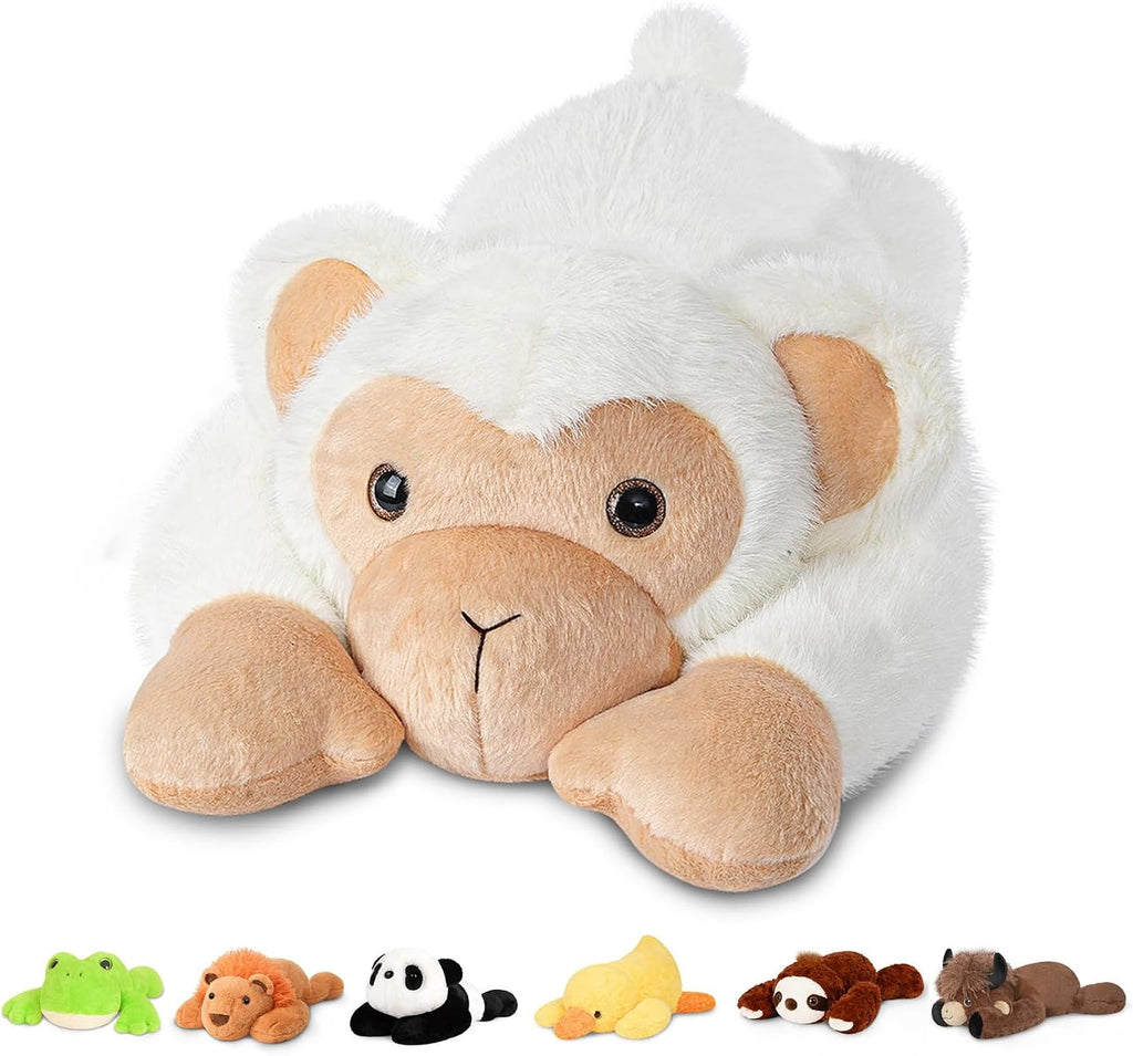 Niuniu Daddy - Peluche con peso de mono blanco de 20 pulgadas, almo...